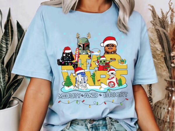 Star Wars Christmas shirt Christmas Family shirt Kids shirt Christmas Gifts Merry and Bright Shirt Disneyland Shirts Disney Shirt C84 1