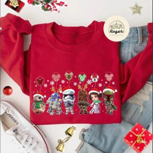 Star Wars Disney Christmas Lights Sweatshirt Xmas Star Wars Balloons Merry Sithmas Galaxys Edge Holiday ShirtDisneyland Christmas Gift 1