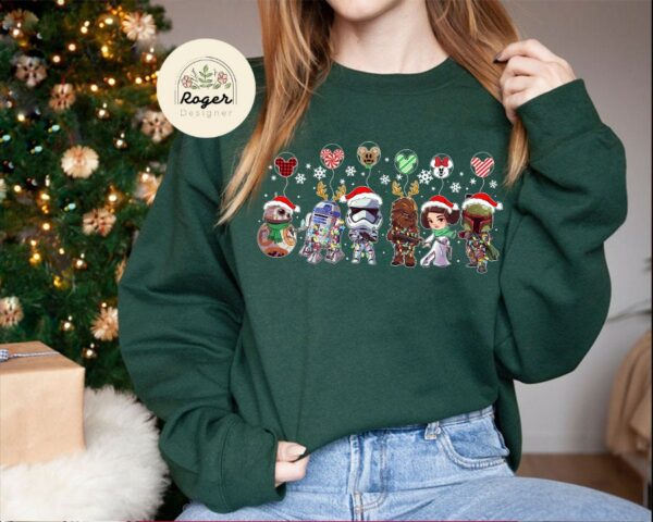 Star Wars Disney Christmas Lights Sweatshirt Xmas Star Wars Balloons Merry Sithmas Galaxys Edge Holiday ShirtDisneyland Christmas Gift 3