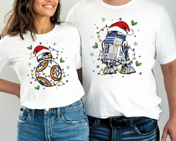 Star Wars R2 D2 BB 8 Christmas Shirt Disney Santa Xmas Shirt Disneyworld Christmas Trip Disneyland Xmas Shirt Family Matching Shirts 1