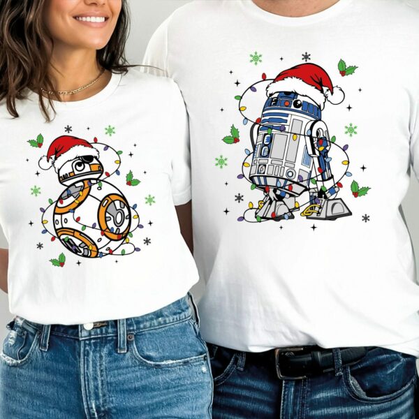 Star Wars R2 D2 BB 8 Christmas Shirt Disney Santa Xmas Shirt Disneyworld Christmas Trip Disneyland Xmas Shirt Family Matching Shirts 1