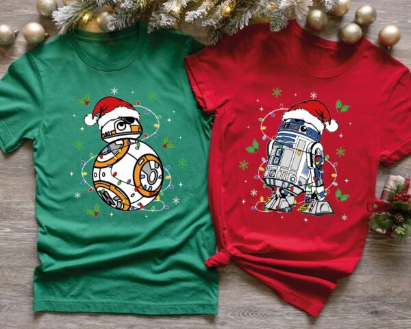 Star Wars R2 D2 BB 8 Christmas Shirt Disney Santa Xmas Shirt Disneyworld Christmas Trip Disneyland Xmas Shirt Family Matching Shirts 2