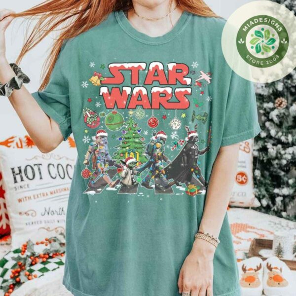 Star Wars abbey road Merry Christmas T shirt Galaxys Edge Christmas Disney Star Wars Tee WDW Disneyland shirt Christmas Party 2024 2