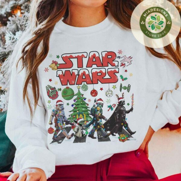 Star Wars abbey road Merry Christmas T shirt Galaxys Edge Christmas Disney Star Wars Tee WDW Disneyland shirt Christmas Party 2024 4