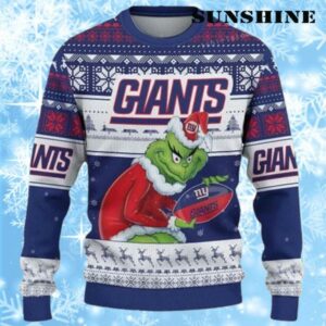 The Grinch New York Giants Ugly Christmas Sweater 1 1