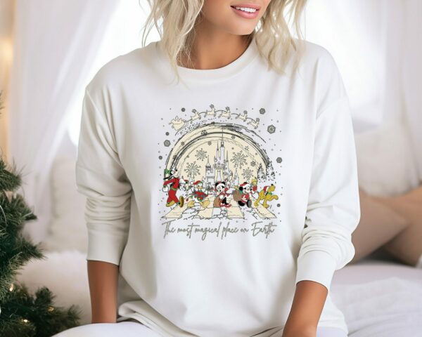 The Most Magical Place On Earth Sweatshirt Magic Kingdom Christmas Mickey And Friend Christmas Sweatshirt Disney Family Christmas Hoodie 2