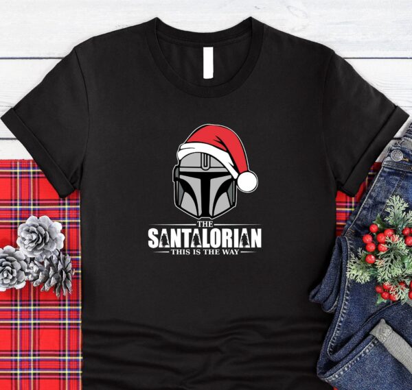 The Santalorian Star Wars Christmas Shirt Disney Christmas Shirt Funny Gift For Santalorian FanThe Dadalorian Mandalorian Christmas Shirt 1