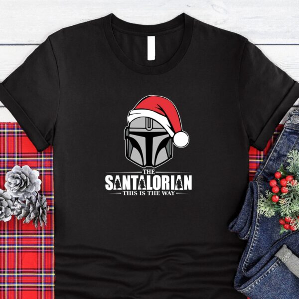 The Santalorian Star Wars Christmas Shirt Disney Christmas Shirt Funny Gift For Santalorian FanThe Dadalorian Mandalorian Christmas Shirt 1