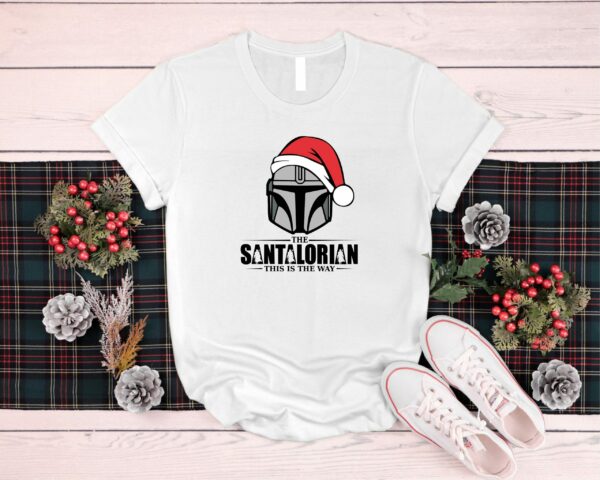 The Santalorian Star Wars Christmas Shirt Disney Christmas Shirt Funny Gift For Santalorian FanThe Dadalorian Mandalorian Christmas Shirt 2