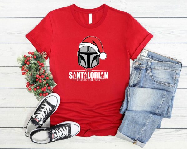 The Santalorian Star Wars Christmas Shirt Disney Christmas Shirt Funny Gift For Santalorian FanThe Dadalorian Mandalorian Christmas Shirt 3