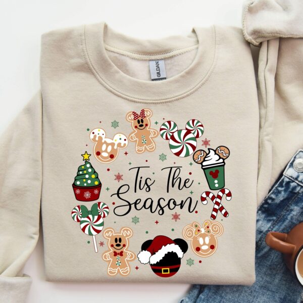 Tis The Season Christmas Sweatshirt Christmas Mickey Sweatshirt Magic Kingdom Christmas Sweater Mickey and Friends Christmas Crewneck 1