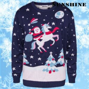 Ugly Christmas Sweater Santa Riding A Unicorn 1 1