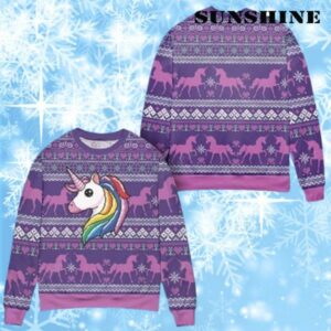 Unicorn Christmas Sweater Pink 1 1