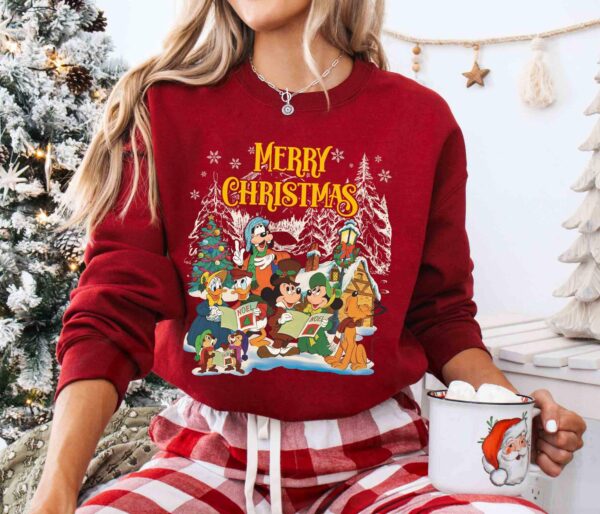 Vintage Merry Christmas Mickey and Friends Shirt Disney Christmas Sweatshirt Mickeys Very Merry Christmas Party Disneyland Christmas Tee 2