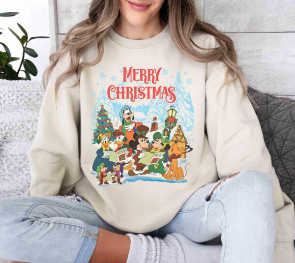 Vintage Merry Christmas Mickey and Friends Shirt Disney Christmas Sweatshirt Mickeys Very Merry Christmas Party Disneyland Christmas Tee 7