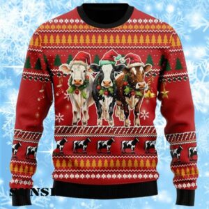 Womens Cow Christmas Sweater Ugly 1 1