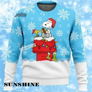 Woodstock And Snoopy Snowy Mens Christmas Sweater 2024 1 1