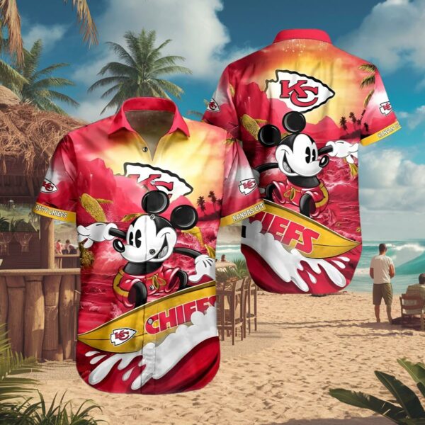 Disney Mickey Mouse Hawaiian Shirt Kansas City Chiefs 4 4